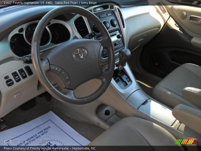 Salsa Red Pearl / Ivory Beige 2007 Toyota Highlander V6 4WD