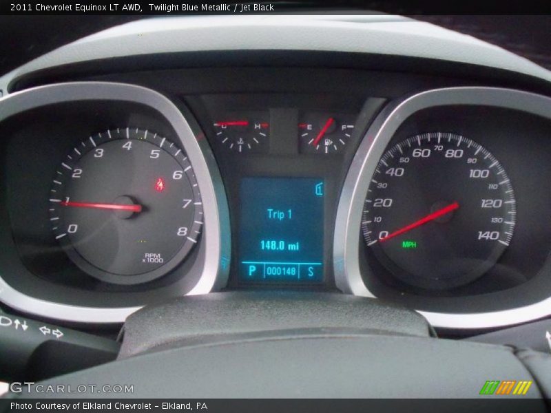 Twilight Blue Metallic / Jet Black 2011 Chevrolet Equinox LT AWD