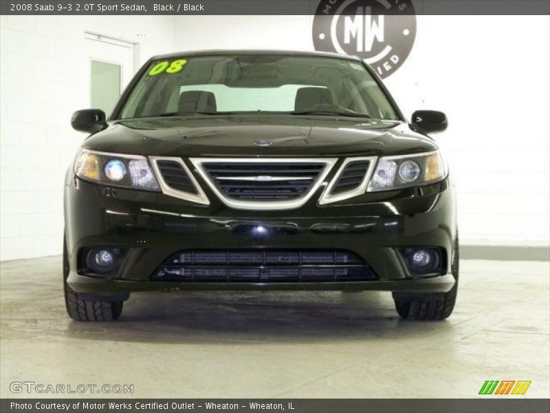 Black / Black 2008 Saab 9-3 2.0T Sport Sedan