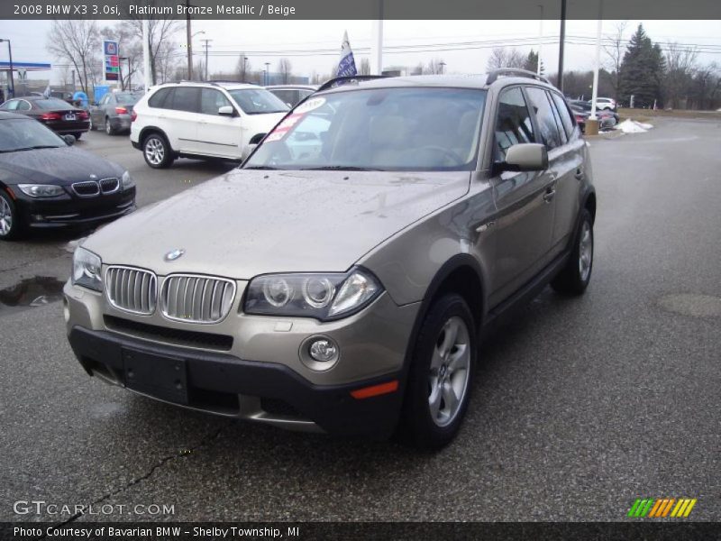 Platinum Bronze Metallic / Beige 2008 BMW X3 3.0si