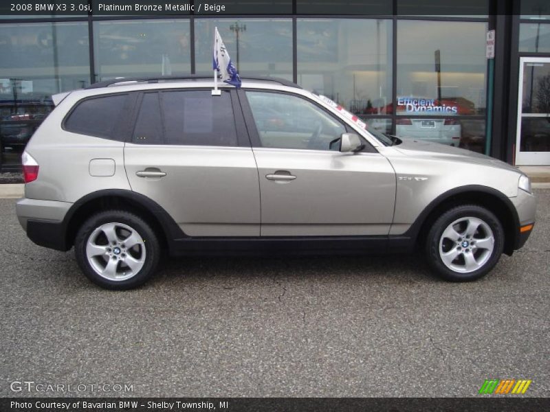 Platinum Bronze Metallic / Beige 2008 BMW X3 3.0si