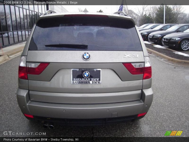 Platinum Bronze Metallic / Beige 2008 BMW X3 3.0si