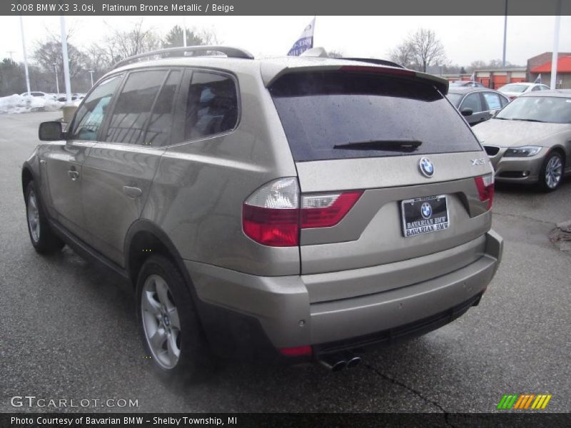 Platinum Bronze Metallic / Beige 2008 BMW X3 3.0si