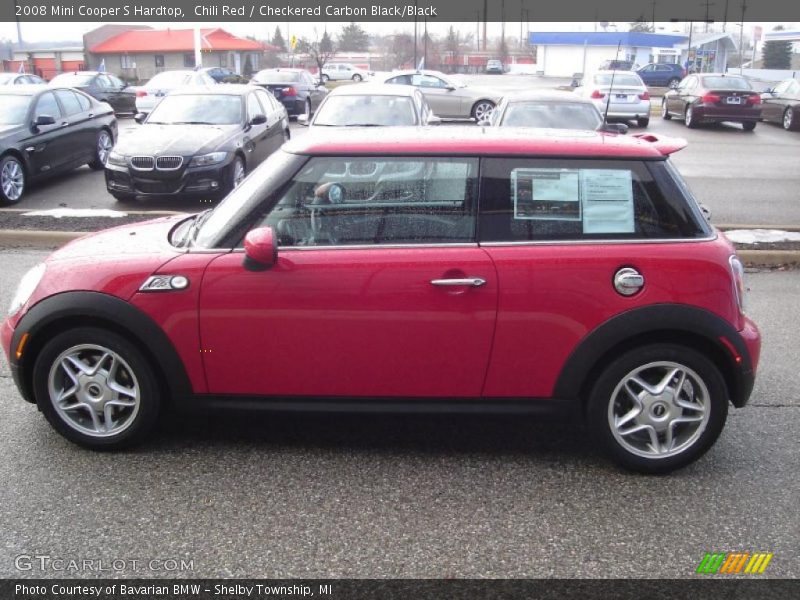 Chili Red / Checkered Carbon Black/Black 2008 Mini Cooper S Hardtop