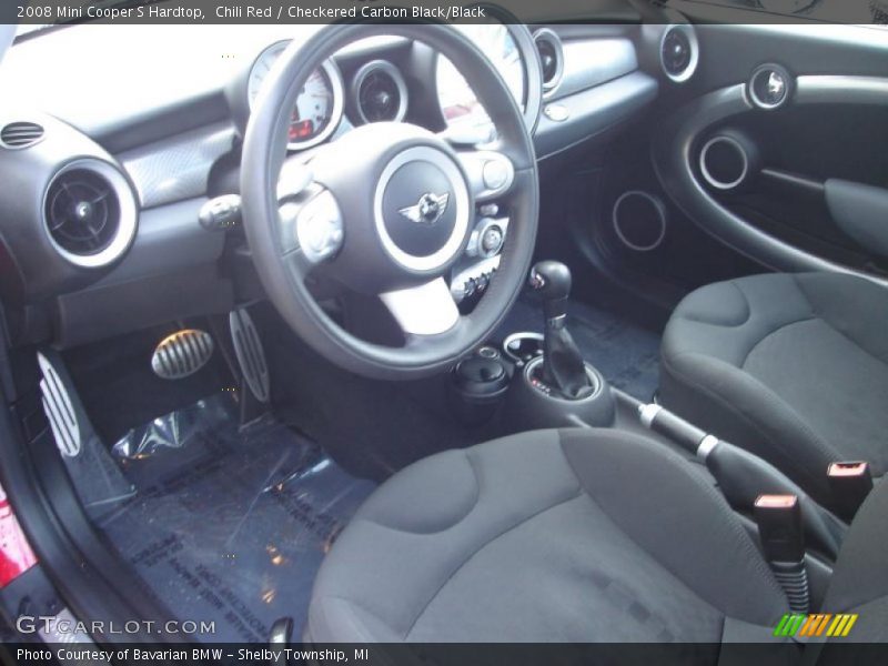 Chili Red / Checkered Carbon Black/Black 2008 Mini Cooper S Hardtop