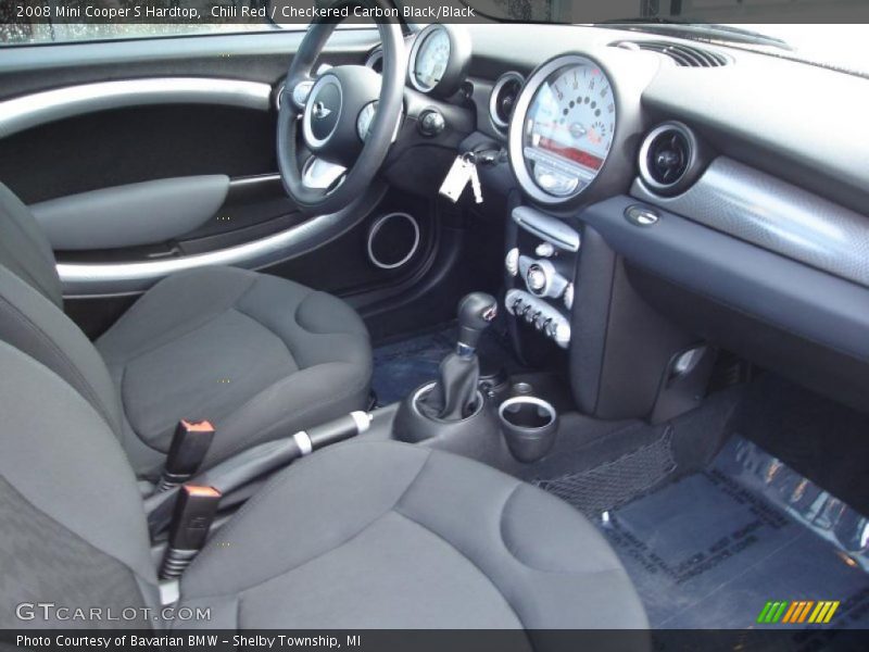 Chili Red / Checkered Carbon Black/Black 2008 Mini Cooper S Hardtop