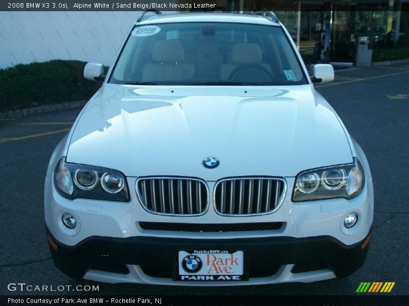 Alpine White / Sand Beige/Black Nevada Leather 2008 BMW X3 3.0si