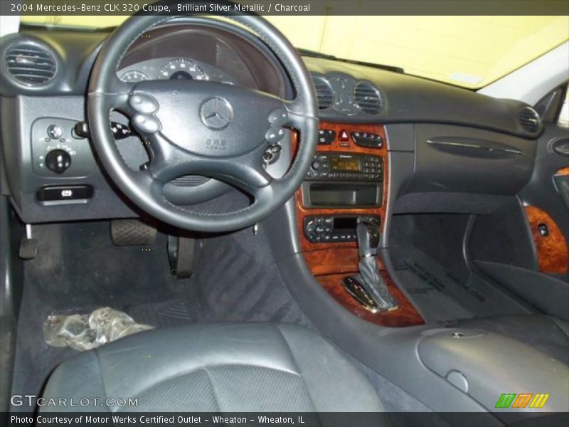 Brilliant Silver Metallic / Charcoal 2004 Mercedes-Benz CLK 320 Coupe