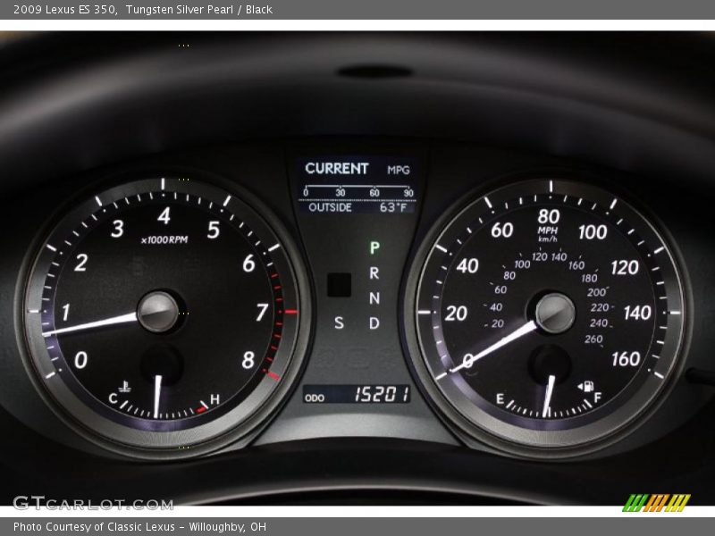 Tungsten Silver Pearl / Black 2009 Lexus ES 350