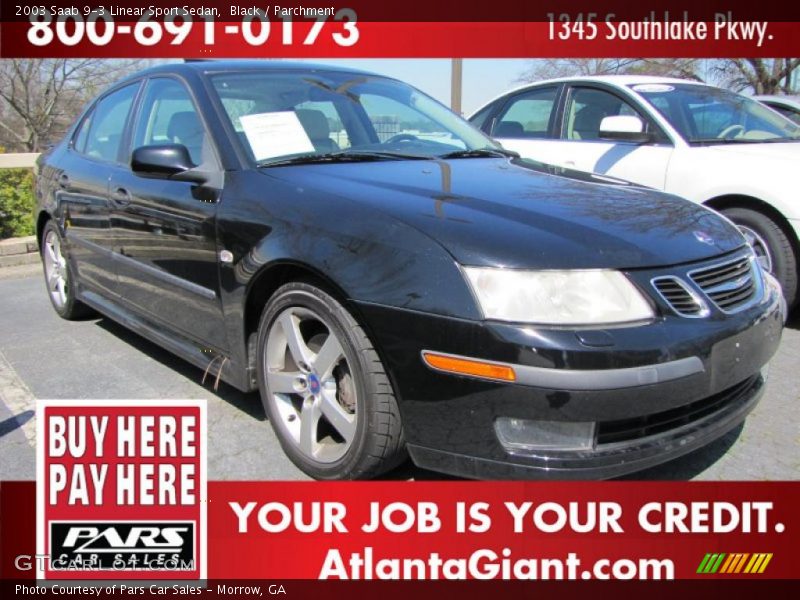 Black / Parchment 2003 Saab 9-3 Linear Sport Sedan