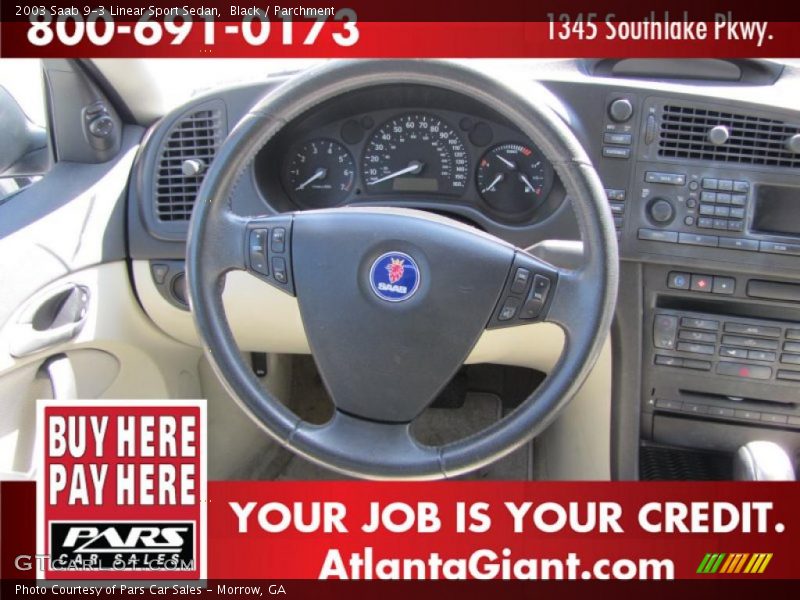 Black / Parchment 2003 Saab 9-3 Linear Sport Sedan