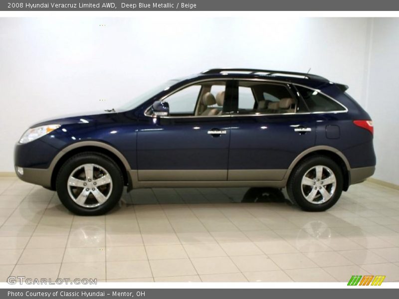 Deep Blue Metallic / Beige 2008 Hyundai Veracruz Limited AWD