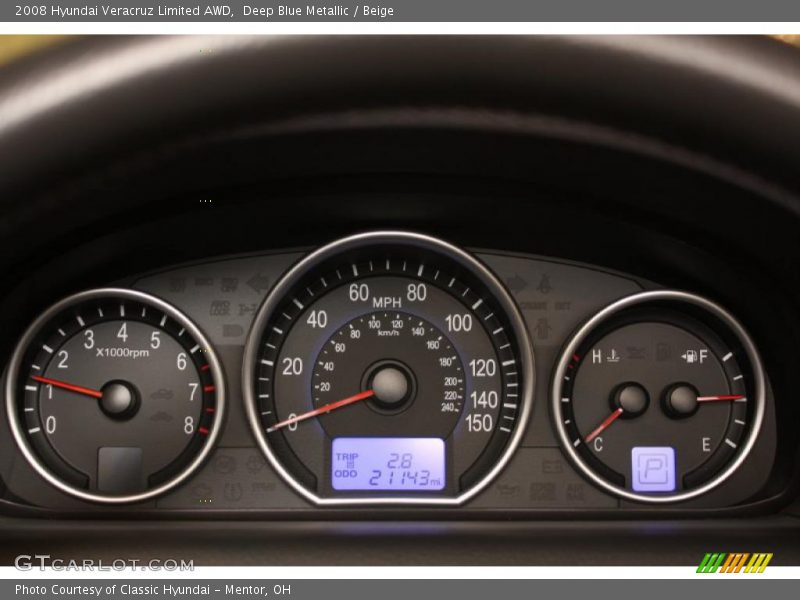 Deep Blue Metallic / Beige 2008 Hyundai Veracruz Limited AWD