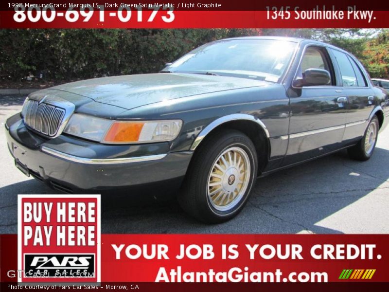 Dark Green Satin Metallic / Light Graphite 1998 Mercury Grand Marquis LS