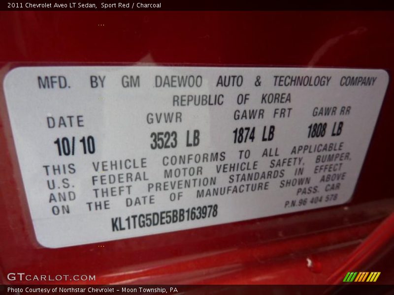 Sport Red / Charcoal 2011 Chevrolet Aveo LT Sedan