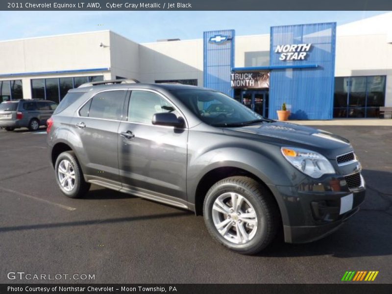 Cyber Gray Metallic / Jet Black 2011 Chevrolet Equinox LT AWD