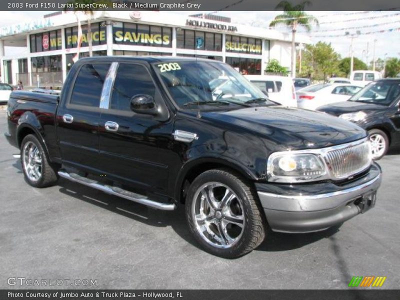 Black / Medium Graphite Grey 2003 Ford F150 Lariat SuperCrew