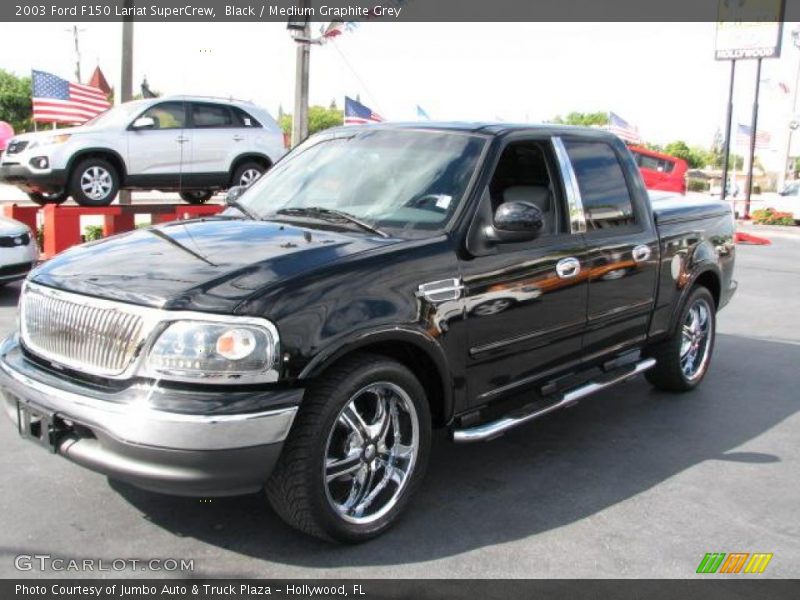 Black / Medium Graphite Grey 2003 Ford F150 Lariat SuperCrew