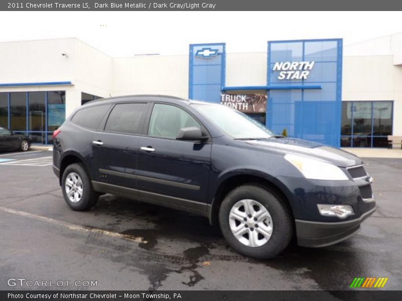 Dark Blue Metallic / Dark Gray/Light Gray 2011 Chevrolet Traverse LS