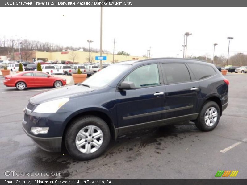 Dark Blue Metallic / Dark Gray/Light Gray 2011 Chevrolet Traverse LS