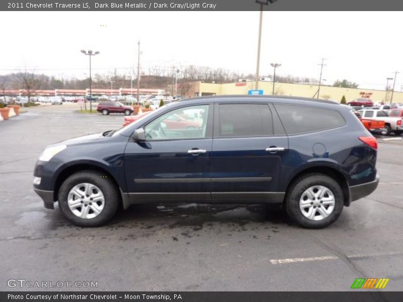 Dark Blue Metallic / Dark Gray/Light Gray 2011 Chevrolet Traverse LS