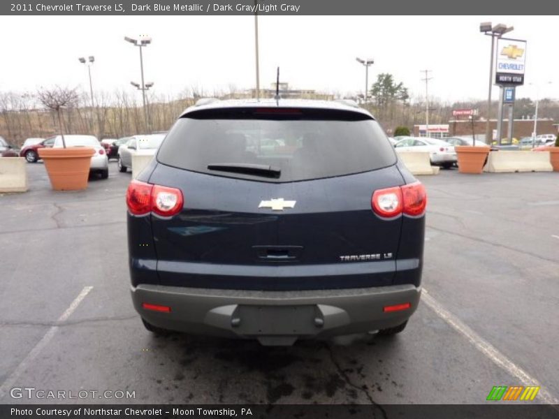 Dark Blue Metallic / Dark Gray/Light Gray 2011 Chevrolet Traverse LS