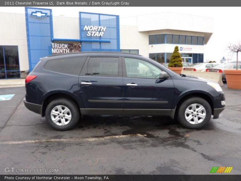 Dark Blue Metallic / Dark Gray/Light Gray 2011 Chevrolet Traverse LS