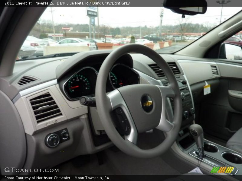 Dark Blue Metallic / Dark Gray/Light Gray 2011 Chevrolet Traverse LS