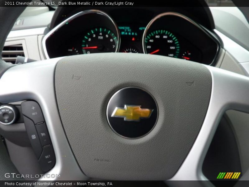 Dark Blue Metallic / Dark Gray/Light Gray 2011 Chevrolet Traverse LS