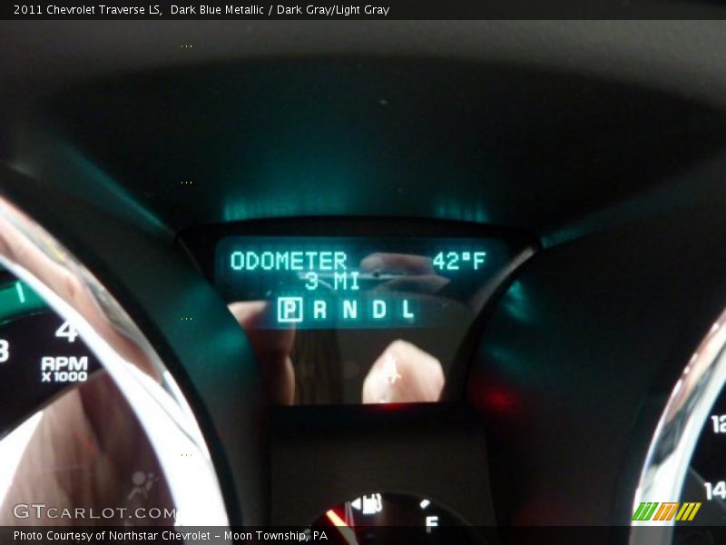 Dark Blue Metallic / Dark Gray/Light Gray 2011 Chevrolet Traverse LS