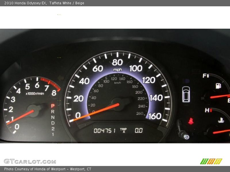 Taffeta White / Beige 2010 Honda Odyssey EX