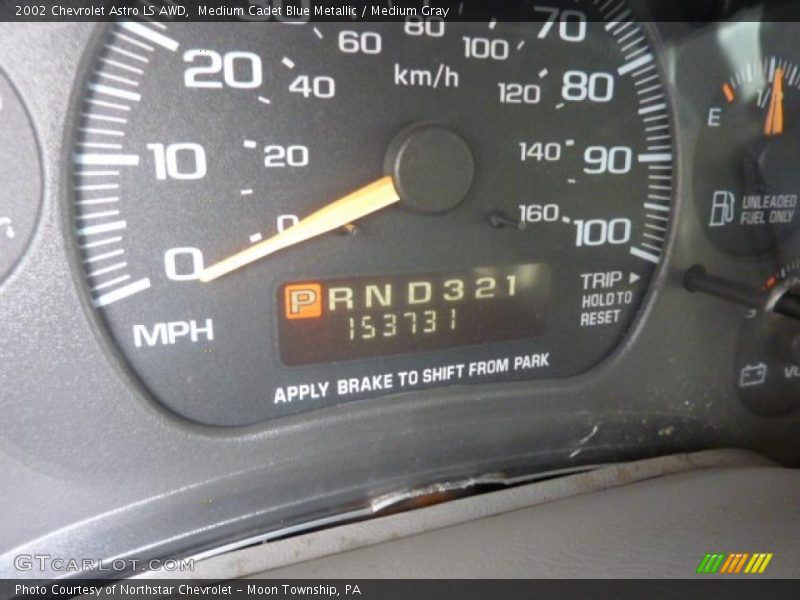 Medium Cadet Blue Metallic / Medium Gray 2002 Chevrolet Astro LS AWD