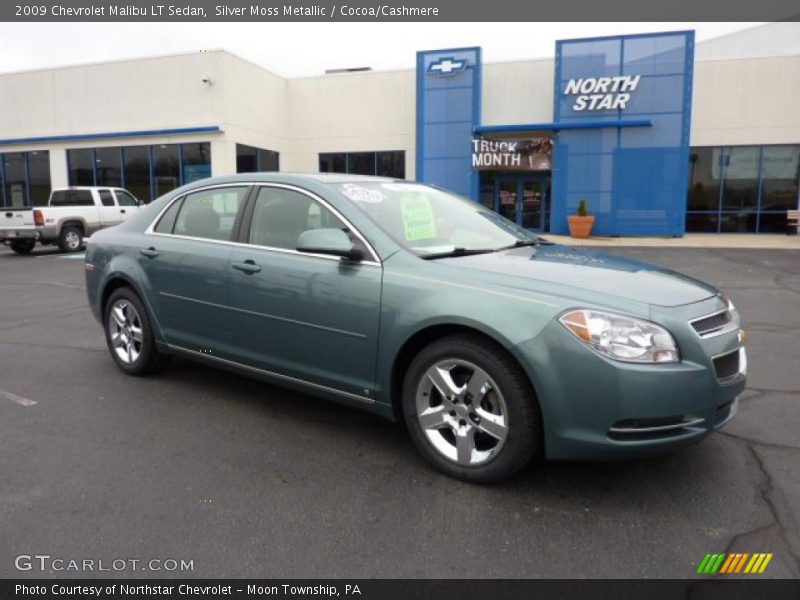Silver Moss Metallic / Cocoa/Cashmere 2009 Chevrolet Malibu LT Sedan