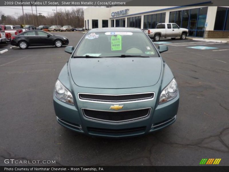 Silver Moss Metallic / Cocoa/Cashmere 2009 Chevrolet Malibu LT Sedan