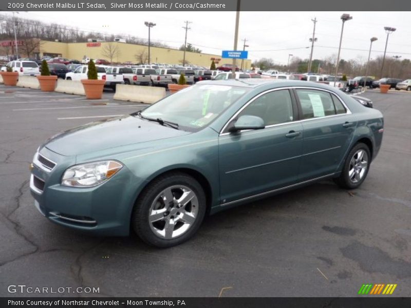 Silver Moss Metallic / Cocoa/Cashmere 2009 Chevrolet Malibu LT Sedan