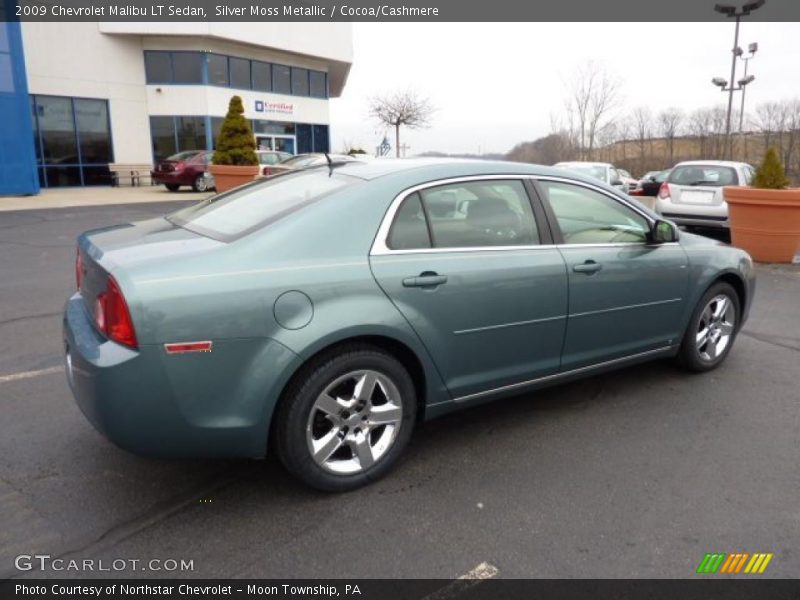 Silver Moss Metallic / Cocoa/Cashmere 2009 Chevrolet Malibu LT Sedan