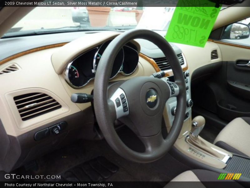 Silver Moss Metallic / Cocoa/Cashmere 2009 Chevrolet Malibu LT Sedan