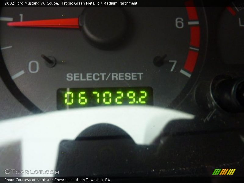 Tropic Green Metallic / Medium Parchment 2002 Ford Mustang V6 Coupe