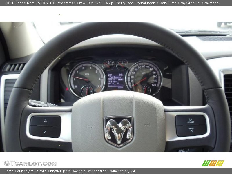 Deep Cherry Red Crystal Pearl / Dark Slate Gray/Medium Graystone 2011 Dodge Ram 1500 SLT Outdoorsman Crew Cab 4x4