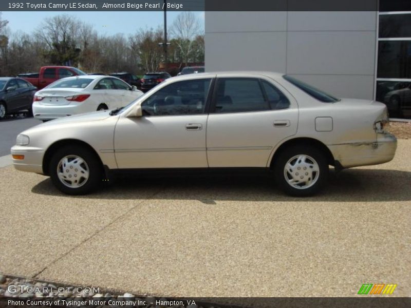 Almond Beige Pearl / Beige 1992 Toyota Camry LE Sedan