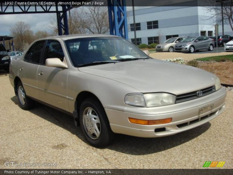 Almond Beige Pearl / Beige 1992 Toyota Camry LE Sedan