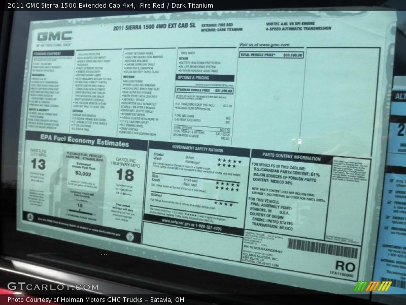 Fire Red / Dark Titanium 2011 GMC Sierra 1500 Extended Cab 4x4