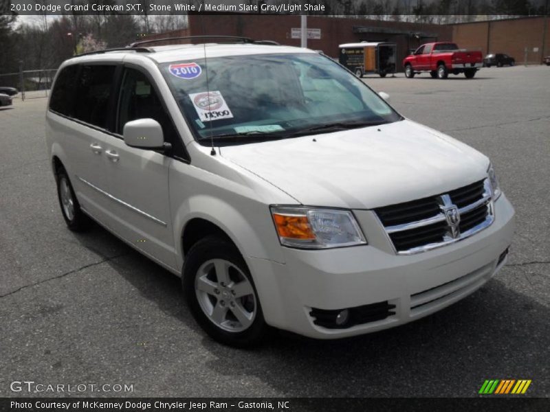 Stone White / Medium Slate Gray/Light Shale 2010 Dodge Grand Caravan SXT