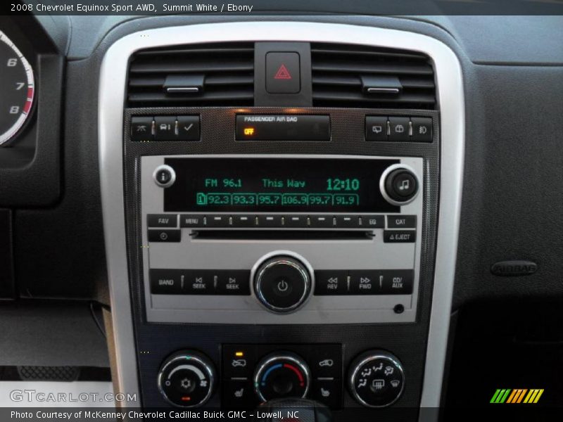 Controls of 2008 Equinox Sport AWD