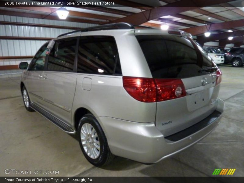 Silver Shadow Pearl / Stone 2008 Toyota Sienna Limited AWD