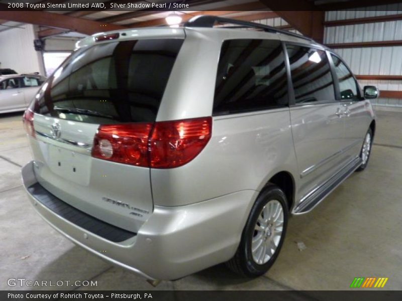 Silver Shadow Pearl / Stone 2008 Toyota Sienna Limited AWD