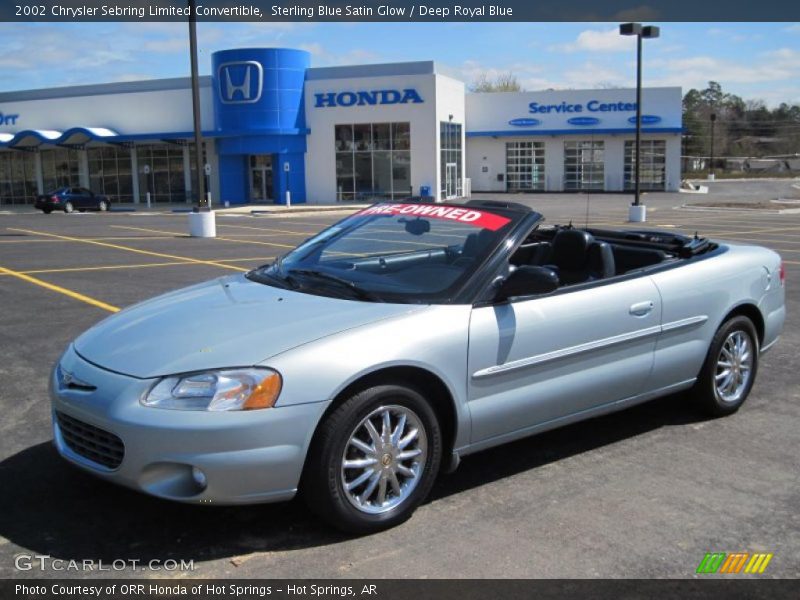 Sterling Blue Satin Glow / Deep Royal Blue 2002 Chrysler Sebring Limited Convertible