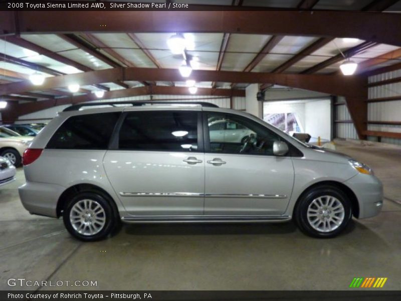 Silver Shadow Pearl / Stone 2008 Toyota Sienna Limited AWD