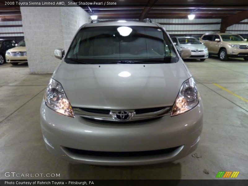Silver Shadow Pearl / Stone 2008 Toyota Sienna Limited AWD