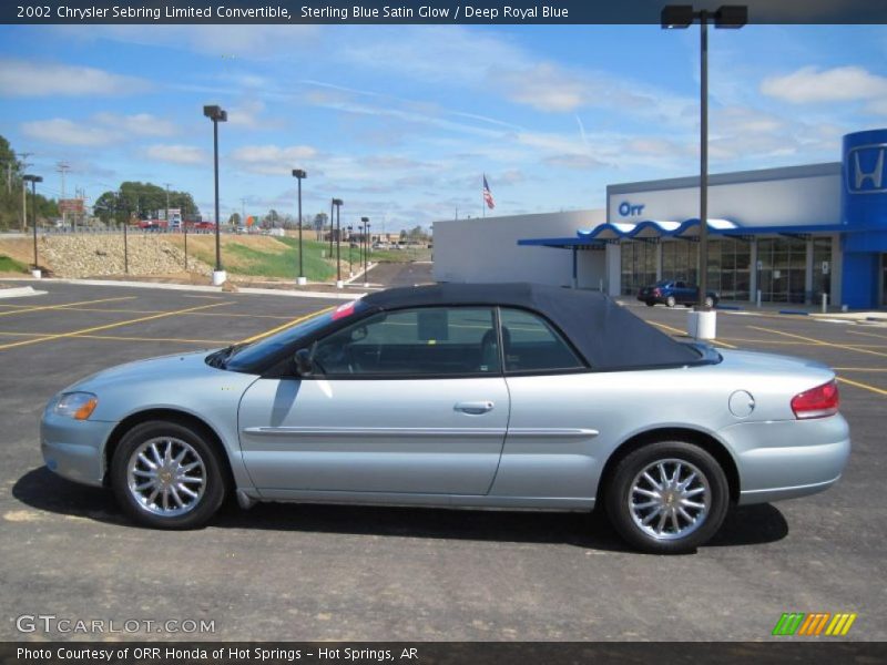 Sterling Blue Satin Glow / Deep Royal Blue 2002 Chrysler Sebring Limited Convertible